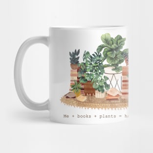 Books and plants illustration Mug